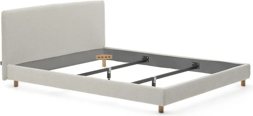 Sivá čalúnená dvojlôžková posteľ bez roštu 160x200 cm Valma – Kave Home