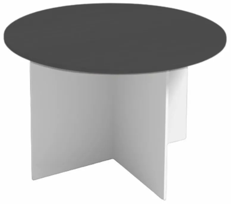 Rokovací stôl s guľatou doskou PRIMO WHITE, priemer 1200 mm, biela/grafitová