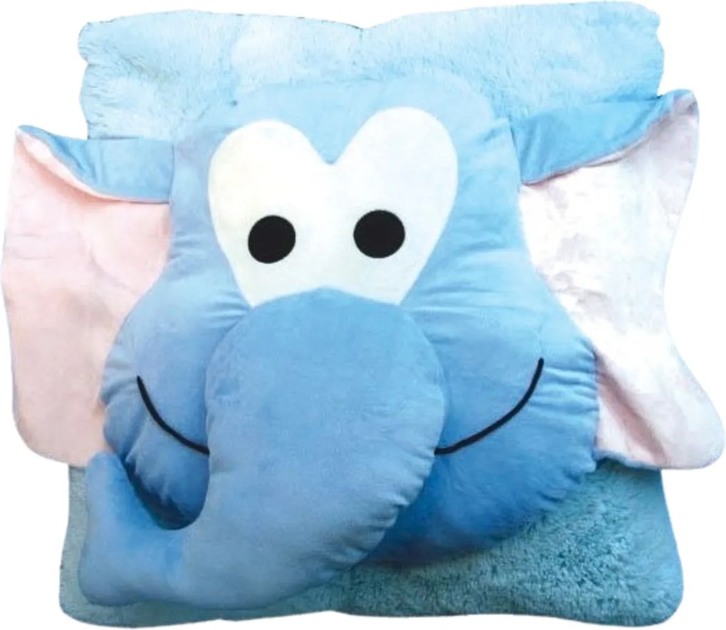 AKCIA Detský vankúš CUDDLI FRIENDS 70x70 cm plyšový - viac farieb II. akosť Farba: Modrá