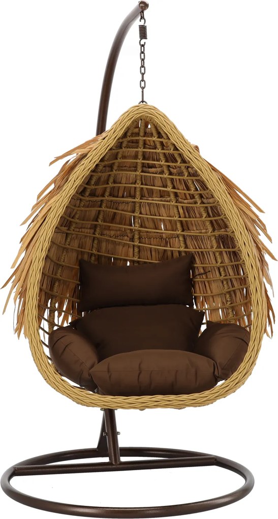 CH AZTEC ZÁVESNÁ STOLIČKA – PRÍRODNÁ, HNEDÝ VANKÚŠ, HNEDÝ RÁM