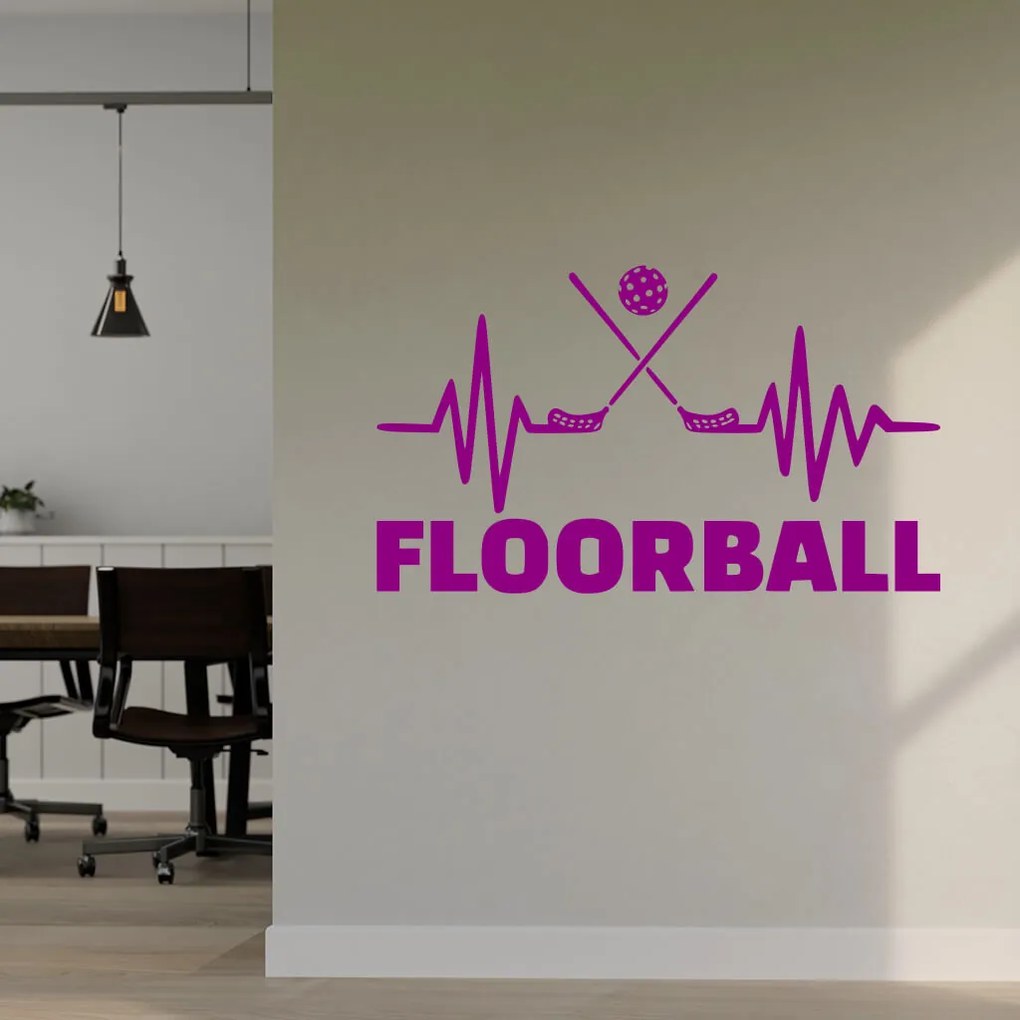 Veselá Stena Samolepka na stenu na stenu Floorball Farba: černá