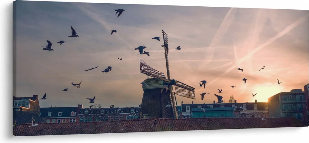 Obraz veterného mlyna (120x50 cm)