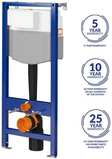 Cersanit Moduo, System50 MECH podomietkový rám + závesná wc misa Moduo Plus CleanOn + čierne tlačidlo MOVI II, S701-766