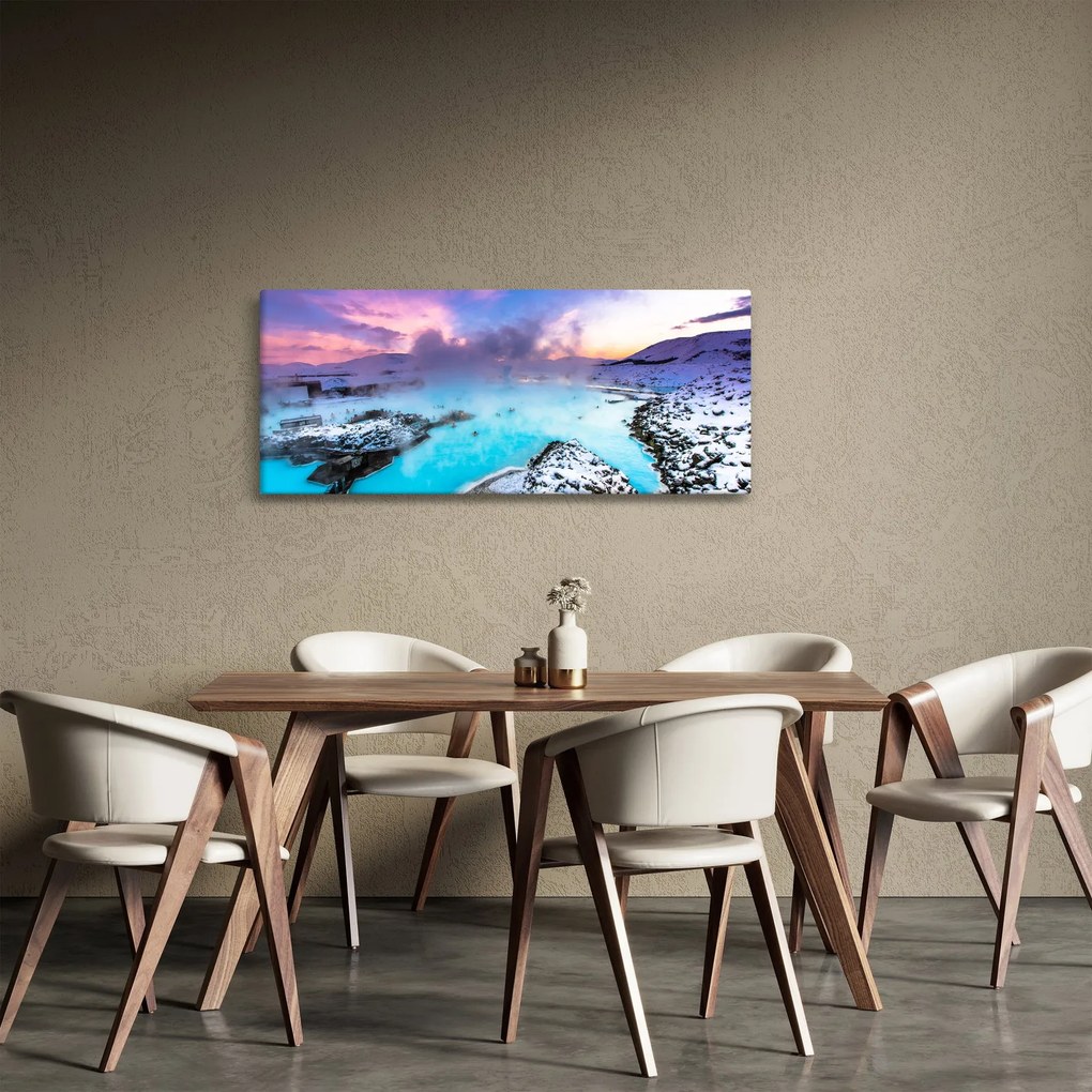 Obraz - Modrá lagúna na Islande (120x50 cm)