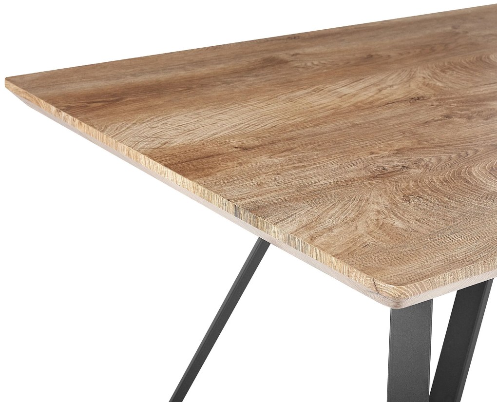 Jedálenská súprava stola a lavičky svetlé drevo/čierna UPTON Beliani