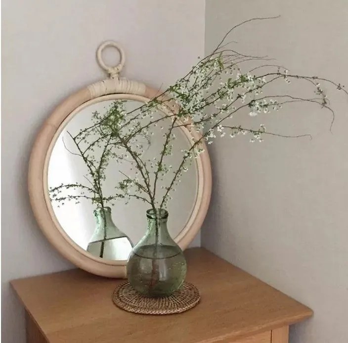 Dekorstudio Okrúhle bambusové zrkadlo Boho 40cm