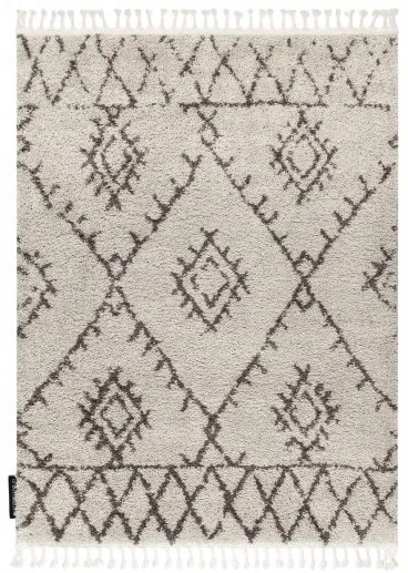 Kusový shaggy koberec BERBER FEZ krémový
