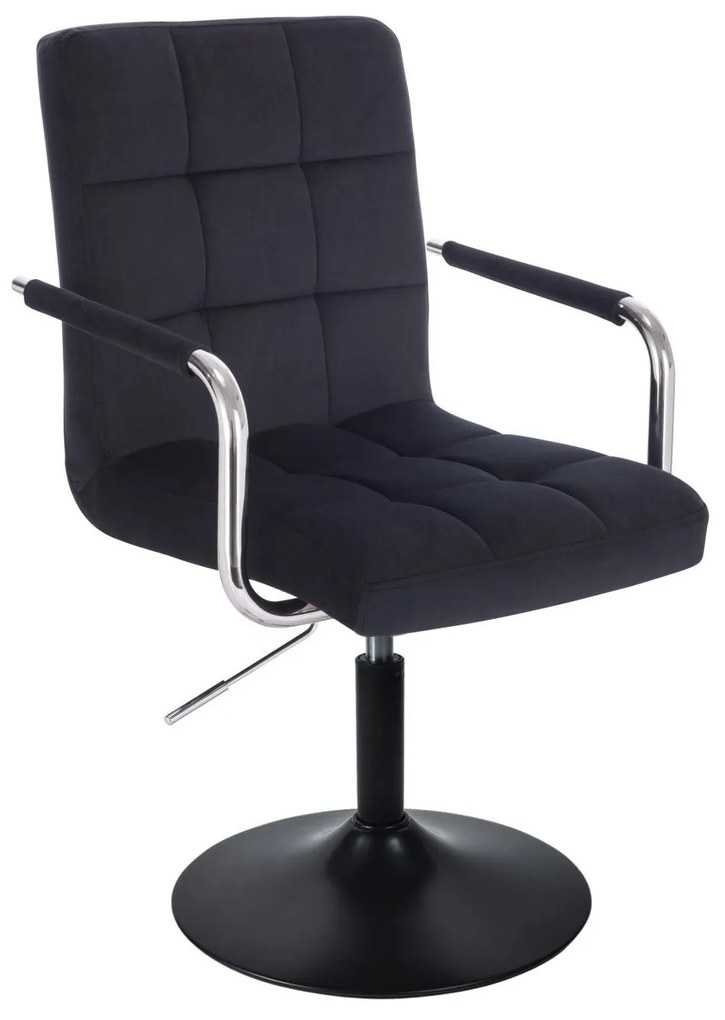 LuxuryForm DESIGN Stolička VERONA VELUR na čiernom tanieri - čierna