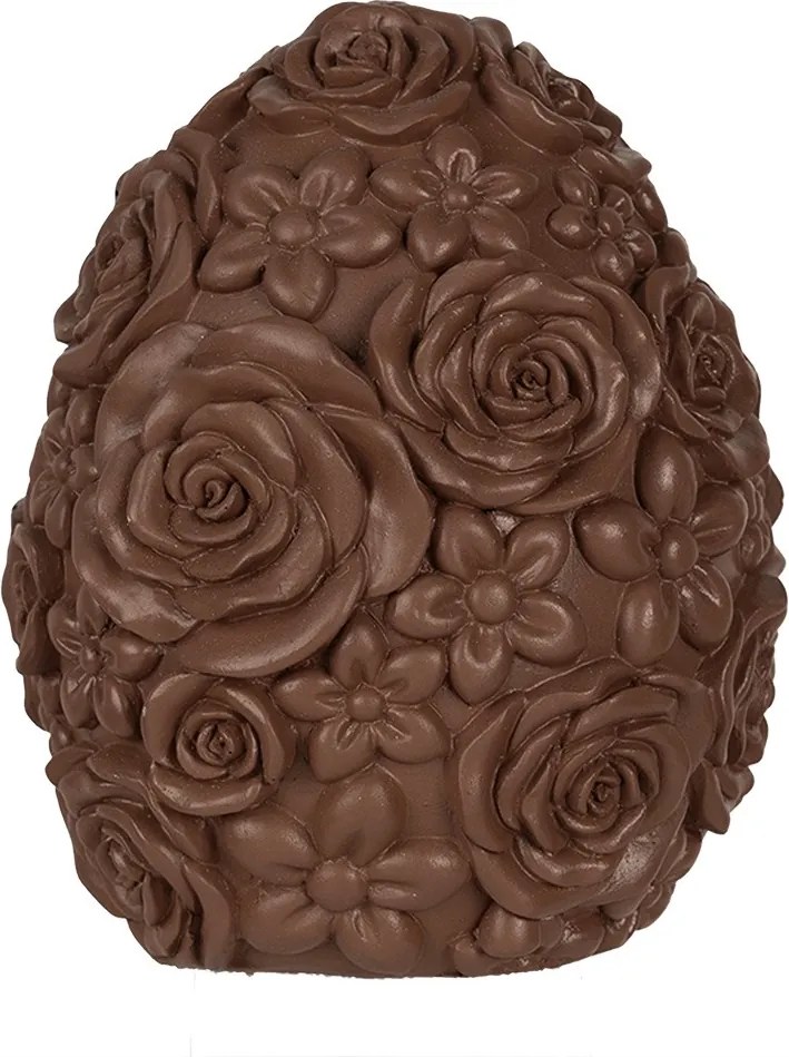 Dekorácia čokoládové vajcia s kvetmi Egg - Ø 11*14 cm