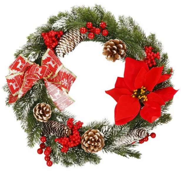 SPRINGOS Adventný veniec s vianočnou ružou 40 cm