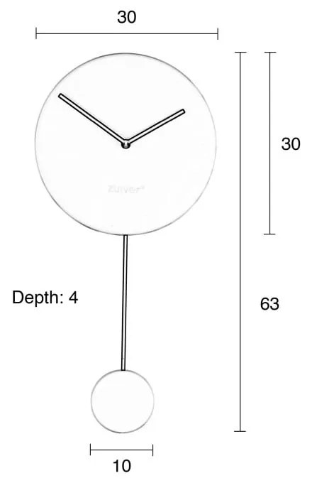 Sivé nástenné hodiny Zuiver Minimal