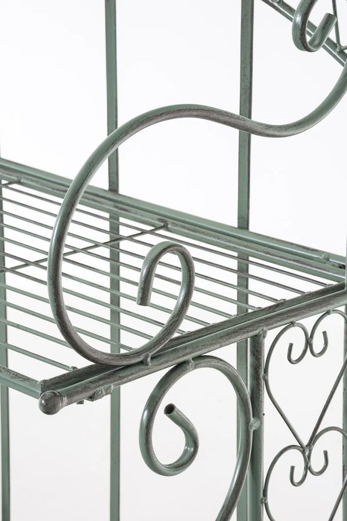 Kovová polica regál Anja - Zelená antik