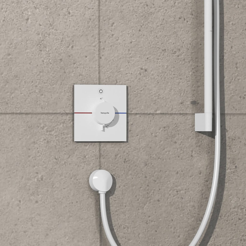 Hansgrohe ShowerSelect Comfort E, termostat pod omietku pre 1 spotrebič, biela matná, HAN-15571700