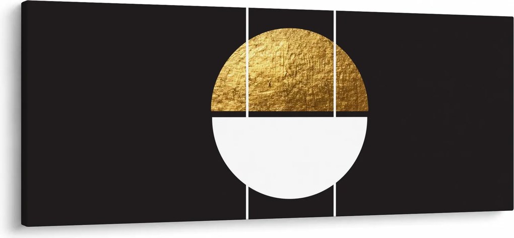Obraz - Abstrakcia zlatá a čierna N⁰1 (120x50 cm)