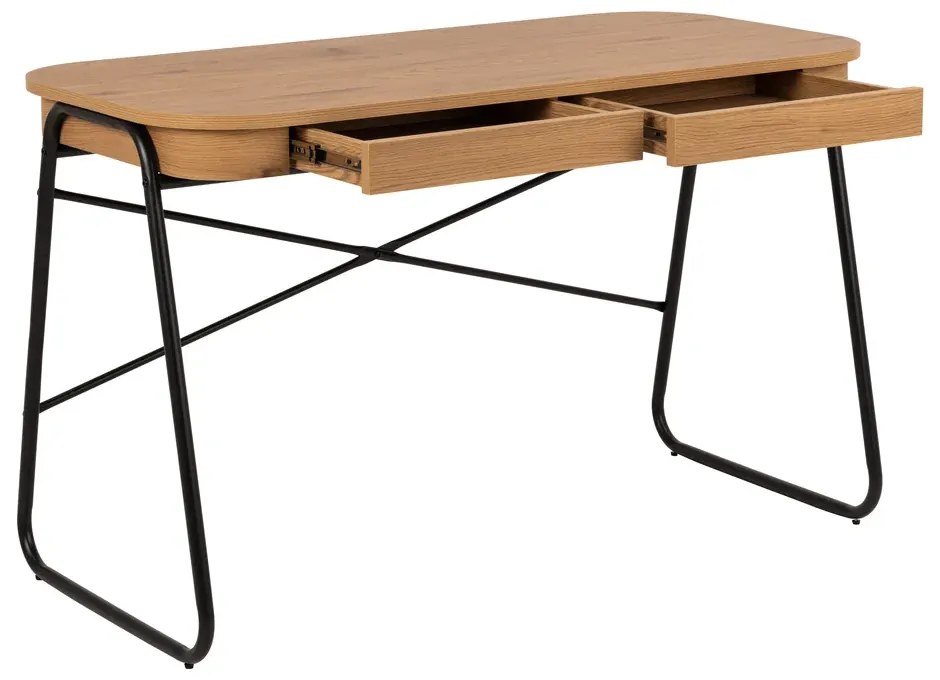 Písací stôl Blueton 120 cm dub divoký/čierny