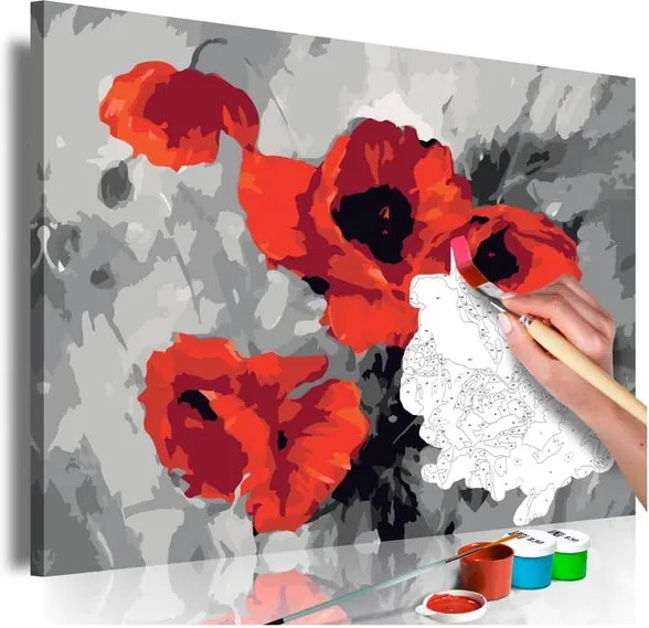 DIY set na tvorbu vlastného obrazu na plátne Artgeist Bouquet of Poppies, 60 × 40 cm