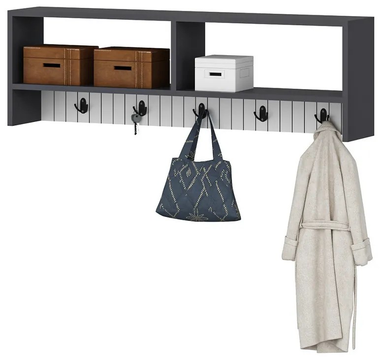 Nástenný vešiak Sarandon Anthracite White