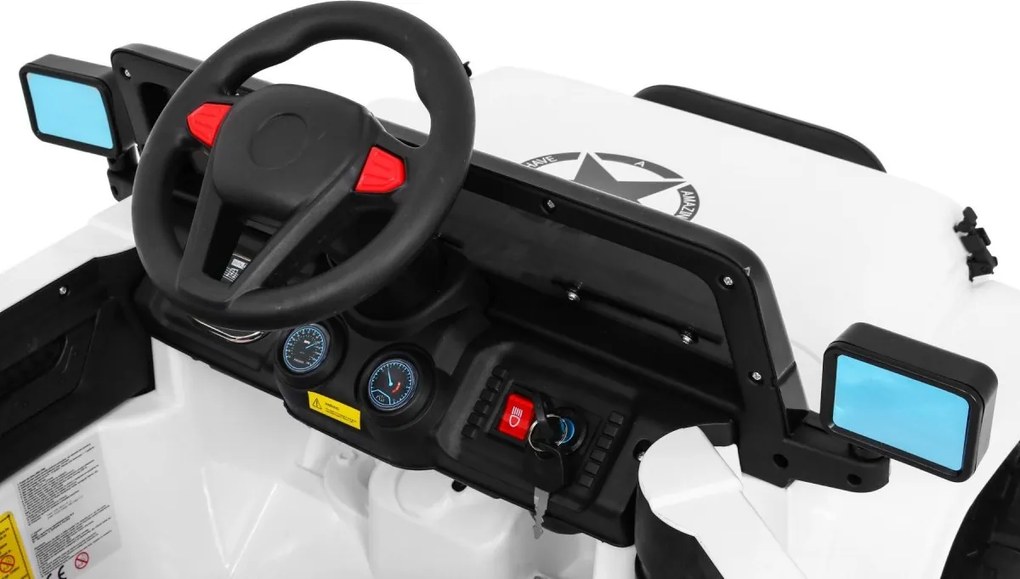 Ramiz Detské terénne auto Full Time 4WD Biele + 4x4 + Diaľkové ovládanie + LED audio + Úložný priestor