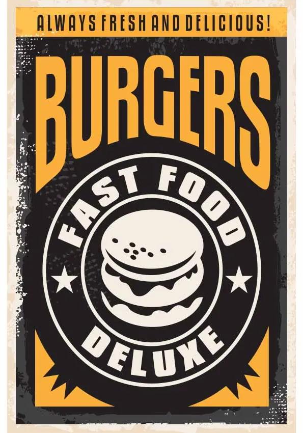 Ceduľa Burgers Fast Food Deluxe