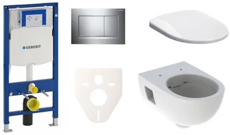 Cenovo zvýhodnený závesný WC set Geberit do ľahkých stien / predstenová montáž + WC Geberit Selnova SIKOGES3S6, 1 ks
