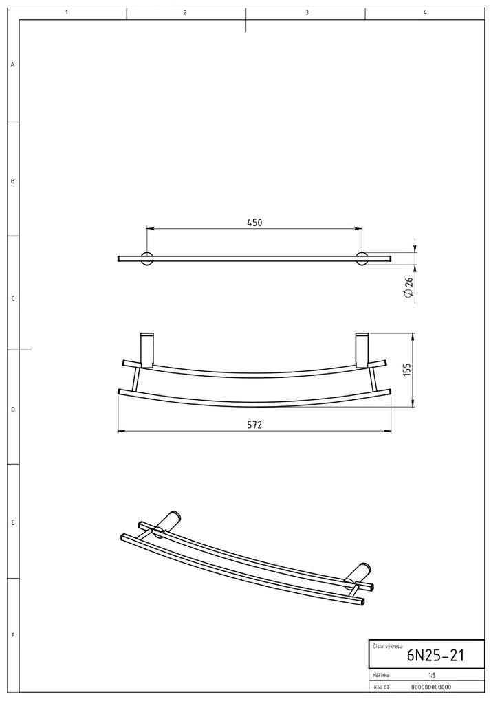 Novaservis - Dvojitý držiak na vykurovací rebrík 600 mm Metalia 2 chróm, 6225/1,0