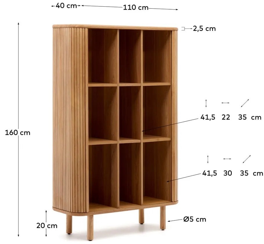Skrinka v dekore jaseňa s posuvnými dverami v prírodnej farbe 110x160x40 cm Mailen – Kave Home