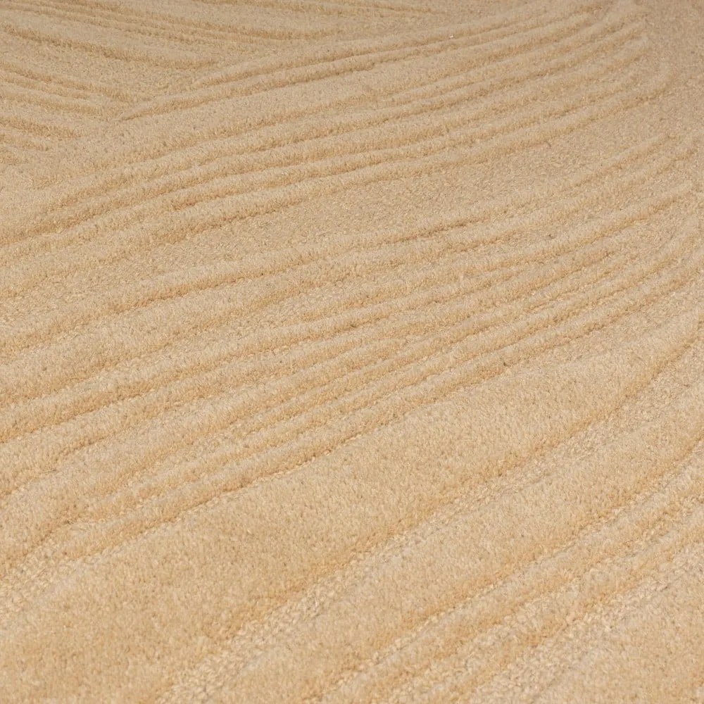 Svetlohnedý vlnený koberec Flair Rugs Lino Leaf, 160 x 230 cm