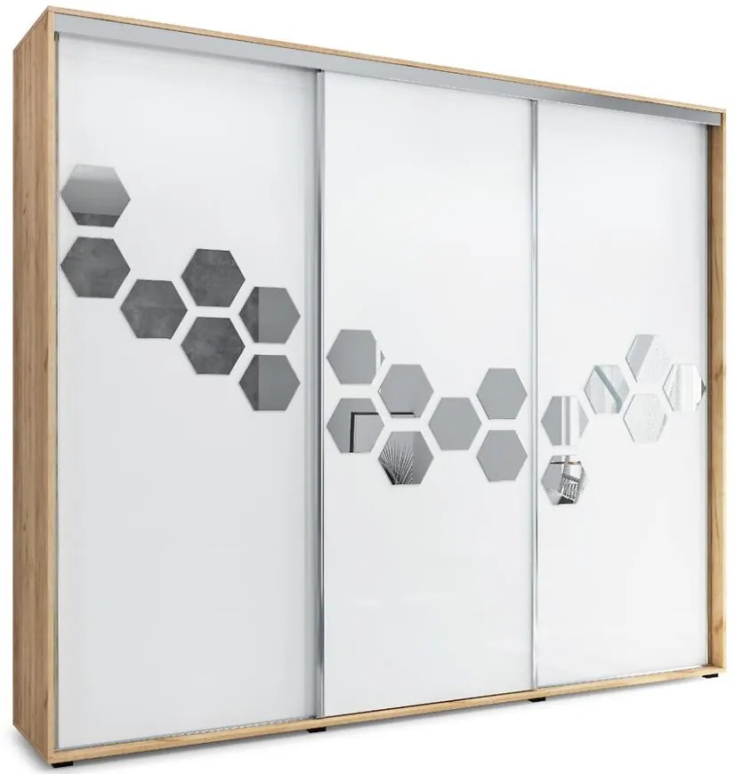 Skriňa Wanda A23 Craft zlatý/Biely