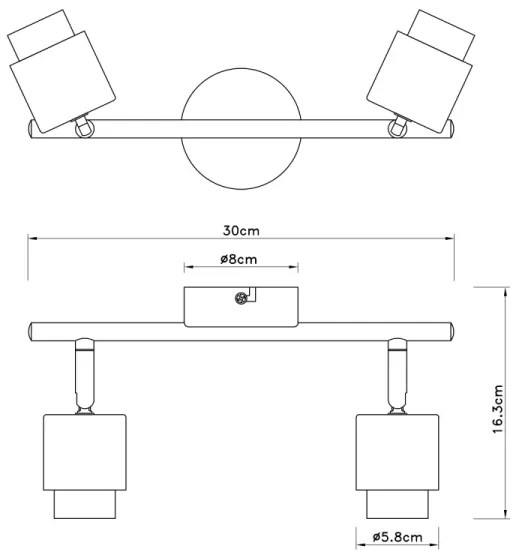 Globo 54031-2 - Bodové svietidlo JORNA 2xE27/40W/230V