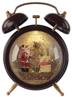 LED dekorácia – vianočné snežítko budík, 19 cm, 3x AA, vnútorný, teplá biela, časovač