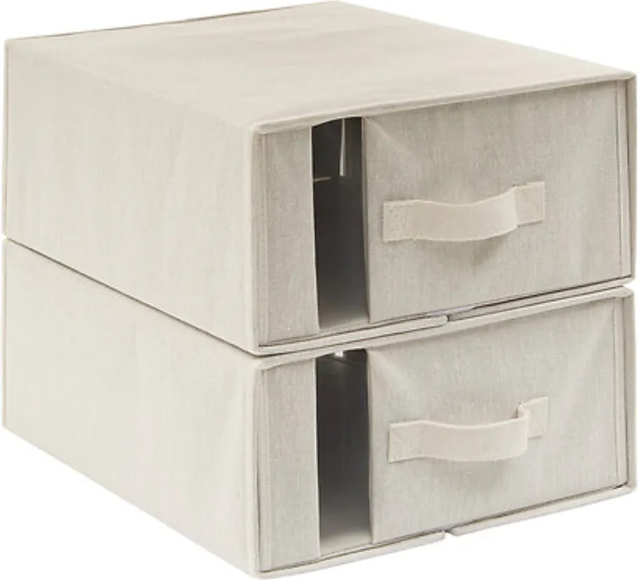 5Five® Úložný box Dressy Plus s ľanovým vzhľadom, béžový, 40,5 x 15,5 x 31,5 cm