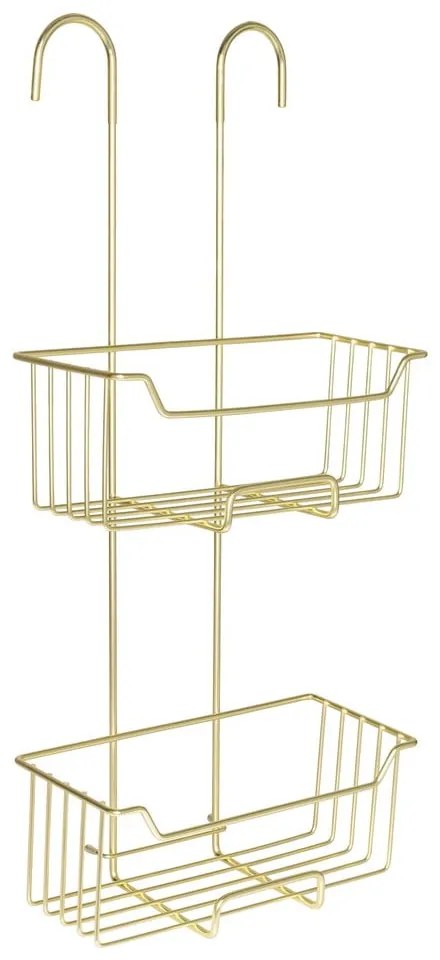 Závesná kúpeľňová polička z nehrdzavejúcej ocele v zlatej farbe Milo – Wenko