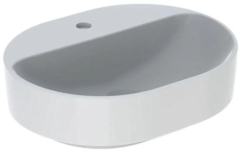 GEBERIT VariForm elipsovité umývadlo na dosku s otvorom, bez prepadu, 500 x 400 mm, biela, 500.776.01.2