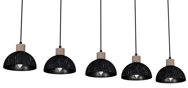 Luster na lanku ERIK 5xE27/60W/230V hnedá/čierna