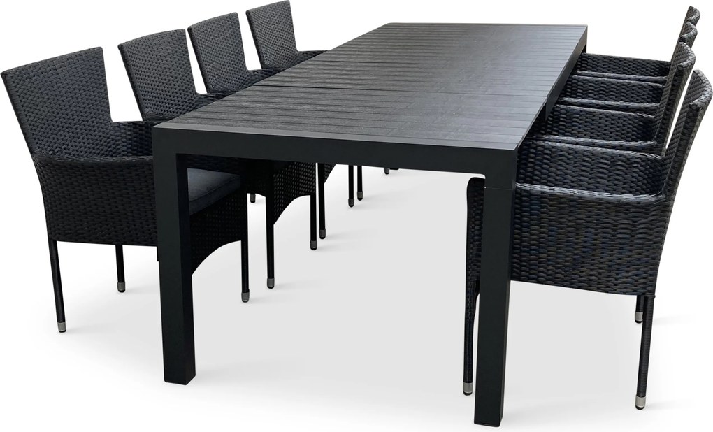 Noela Záhradný jedálenský set Grande Pasto + 8x ratanové kreslo Bali