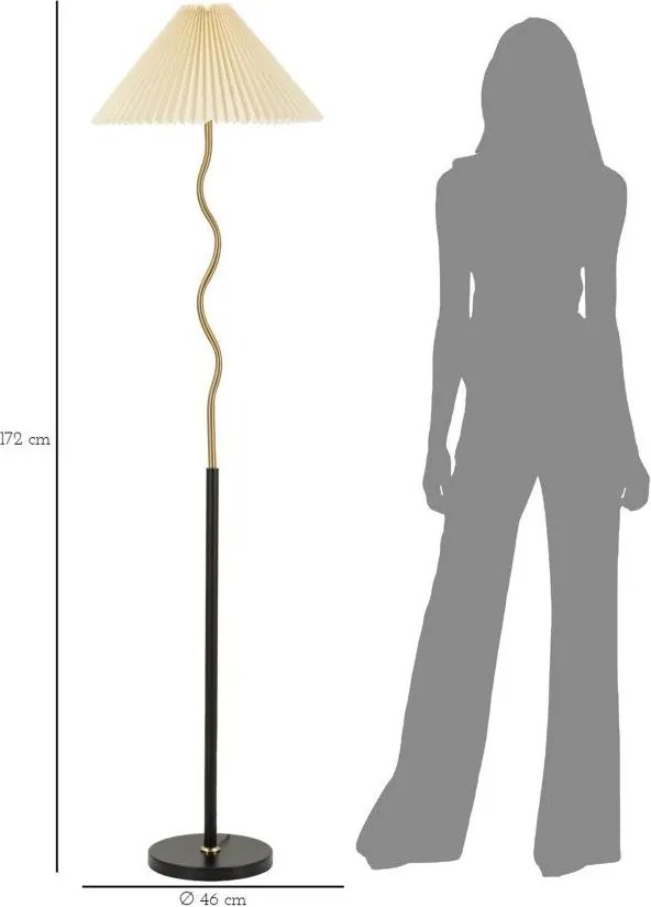 Čierna/v zlatej farbe stojacia lampa (výška 172 cm) Closy – Mauro Ferretti