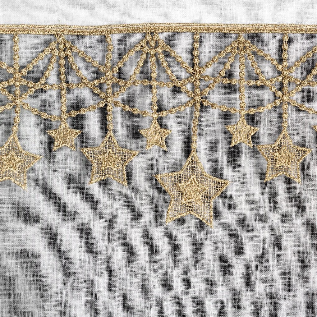 EUROFIRANY VIANOČNÁ ZÁCLONA NA KRÚŽKOCH XMAS 140X250 CM HVIEZDY