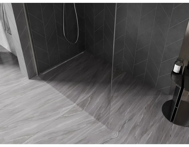 Mexen, Mexen Kioto-X sprchová stena 110 x 200 cm, priehľadná 10 mm, brúsený nikel - 800-110-101-97-00-X