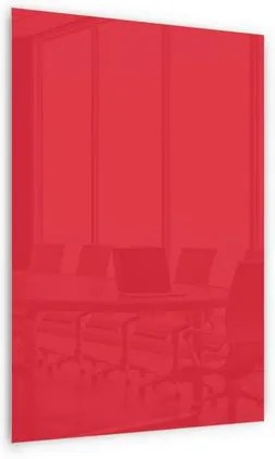 Sklenená magnetická tabuľa Memoboard, červená, 200 x 100 cm