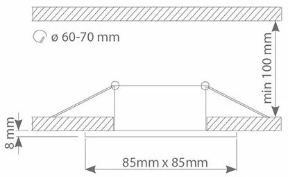 Podhľadové svietidlo Square, 1x biele kovové tienidlo, w