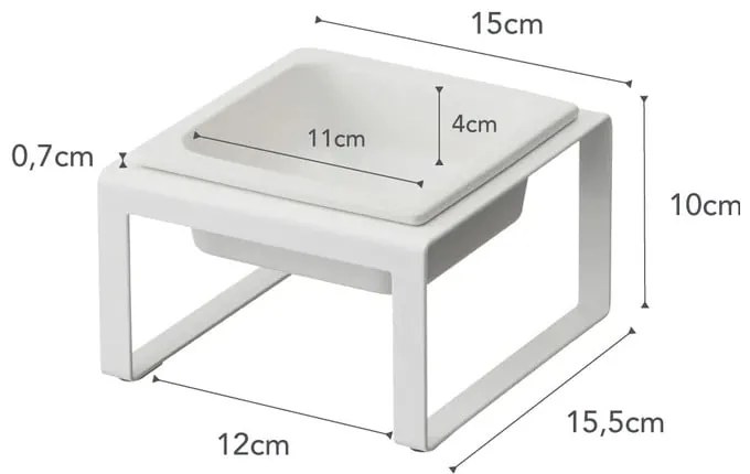 Keramická miska s podstavcom pre domáceho maznáčika Tower – YAMAZAKI