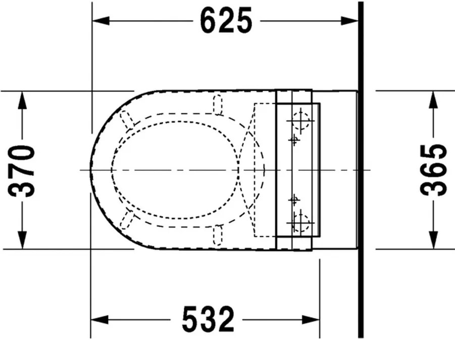 Duravit Darling New - Závesné WC 37x62 cm, biela 2544590000