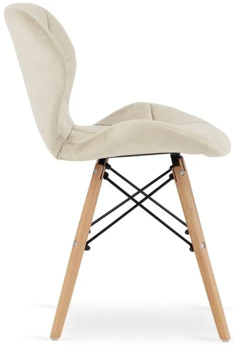 Zamatové kreslo LAGO - béžové Farba: Hnedá