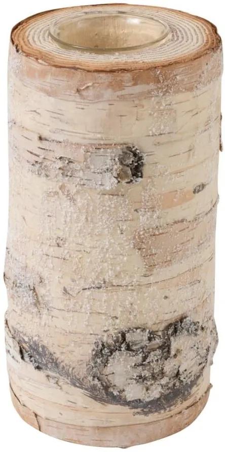 Prírodný svietnik z masívnej brezy J-Line, výška 20 cm