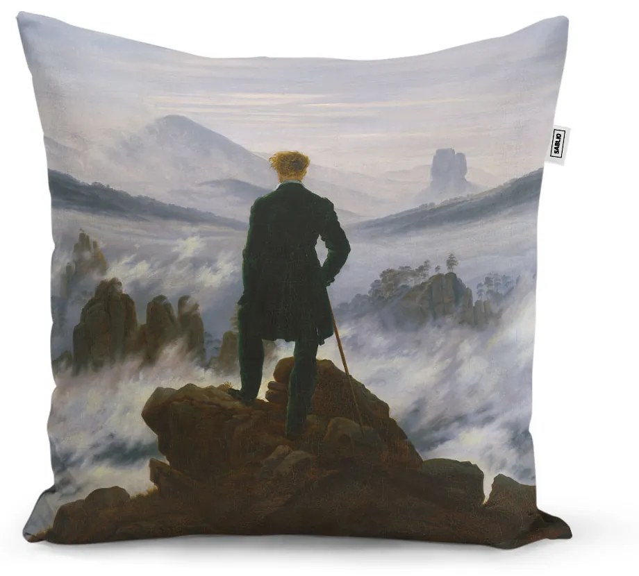 Sablio Vankúš Pútnik nad morom hmly - Caspar David Friedrich - 40x40 cm