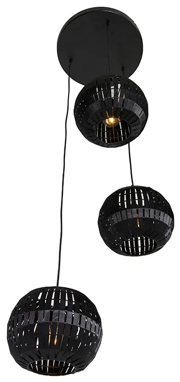 Moderné závesné svietidlo čierne 3-svetlo - Zoë