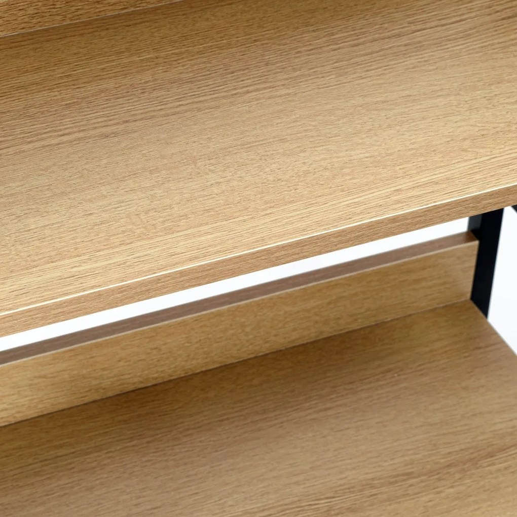 Regál Varberg dub prírodný/čierny