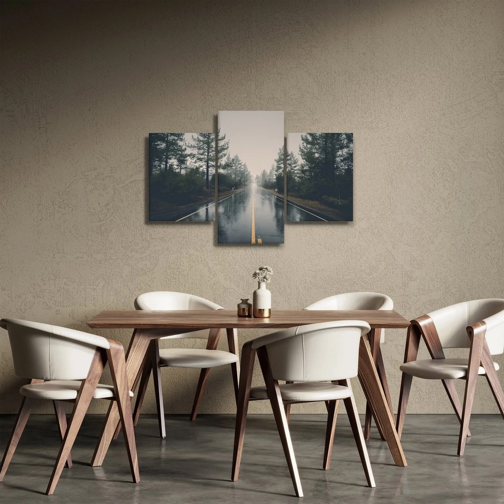 Obraz cesty v daždi (90x60 cm)