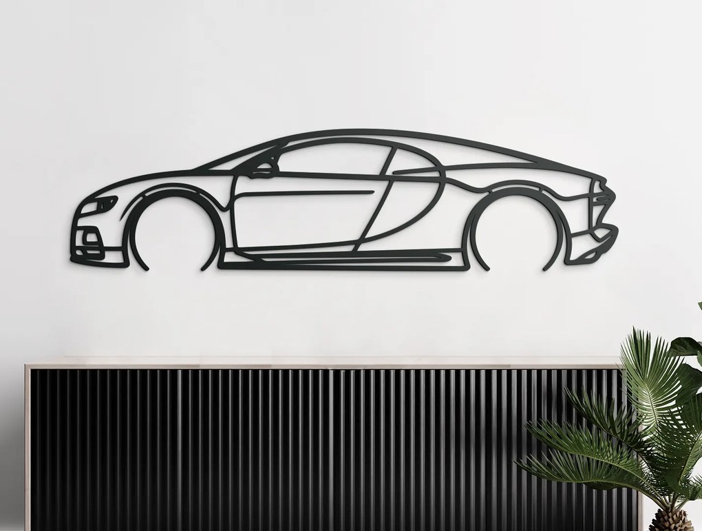 drevko Moderný obraz na stenu Bugatti Chiron Rozmer obrazu: 22 x 86 cm, Farba dekorácie: Čierna