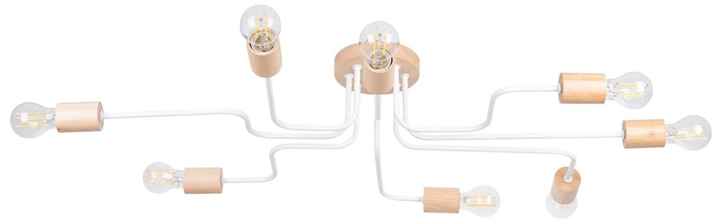 Stropné svietidlo Timbo 8, drevené telo svietidla, w